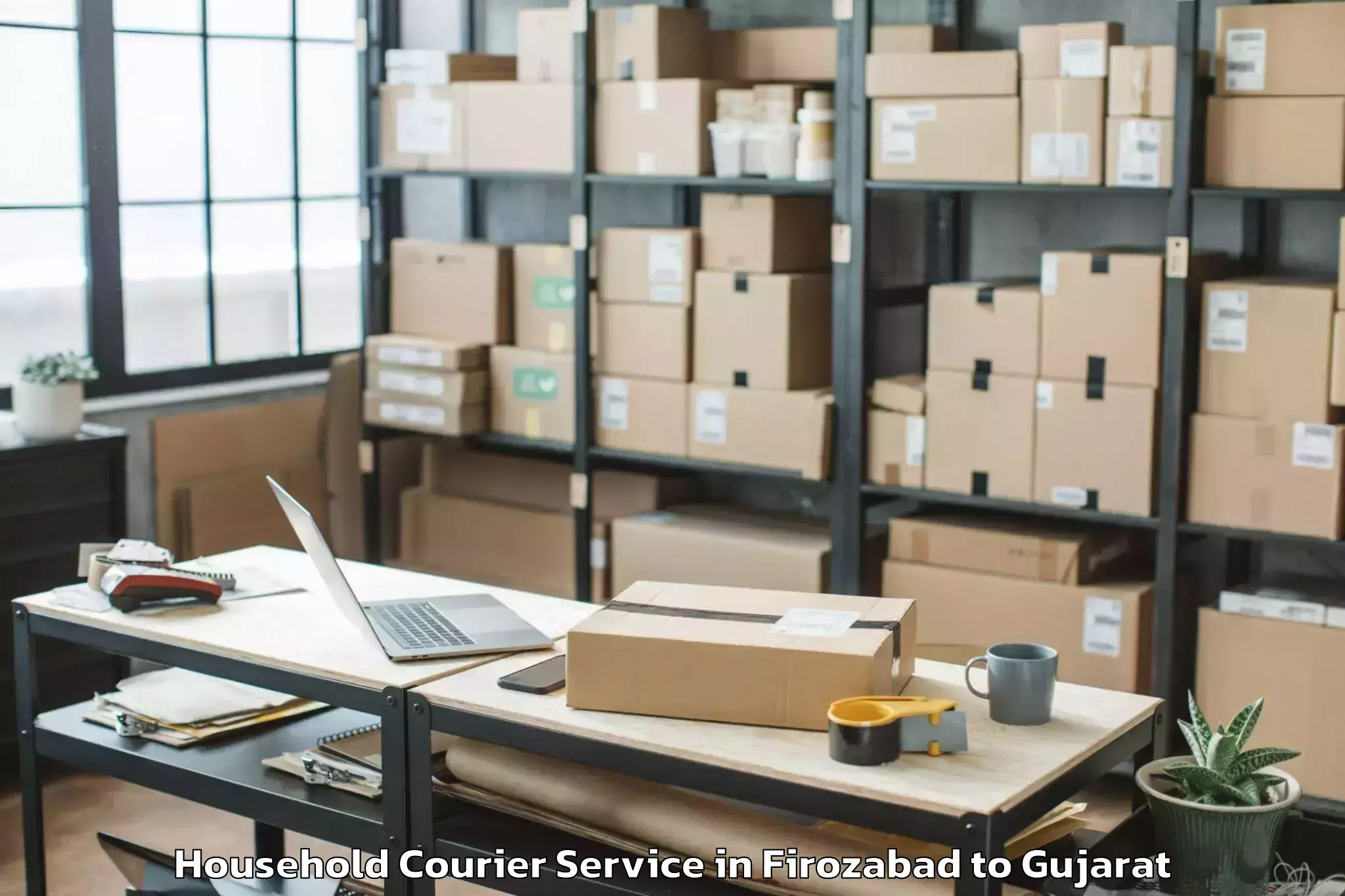 Leading Firozabad to Jasdan Household Courier Provider